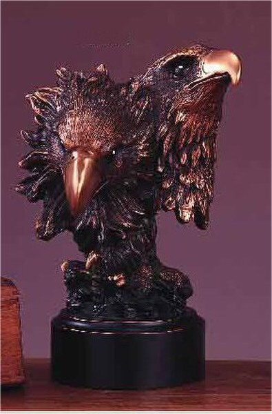 Double Eagle Heads Sculptural Bust